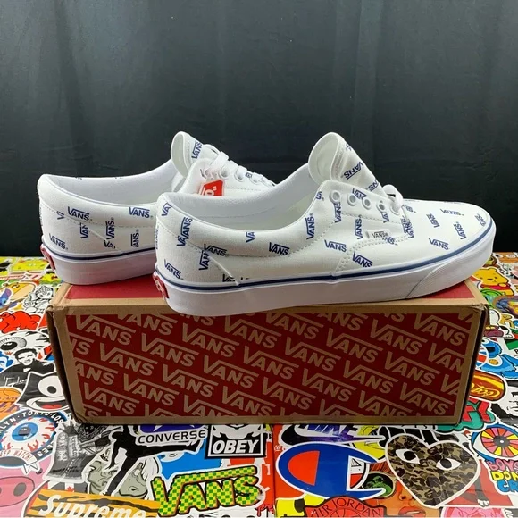 Vans Era White + Blue Logo Men's Various Sizes - Picture 2 of 13